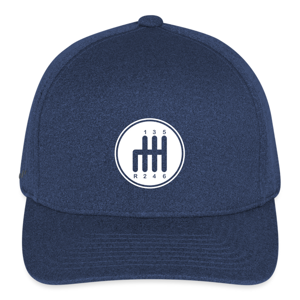 Flexfit Fitted Melange Baseball Cap - heather navy