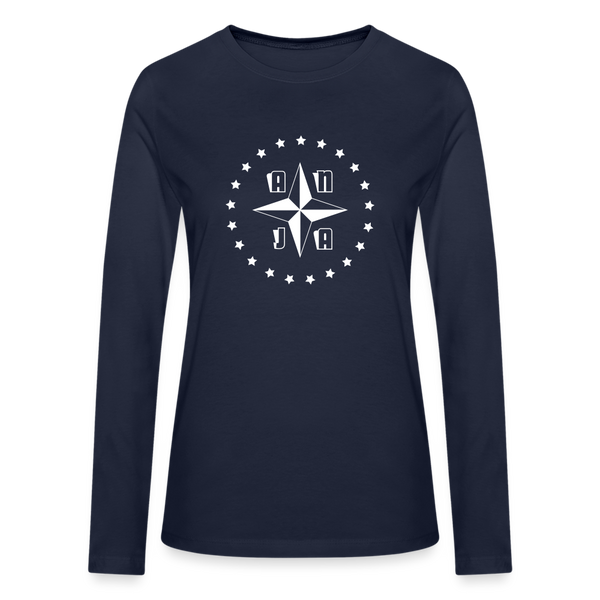 Bella + Canvas Women's Long Sleeve T-Shirt - navy