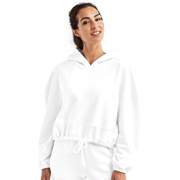 Women’s Cropped Hoodie - white