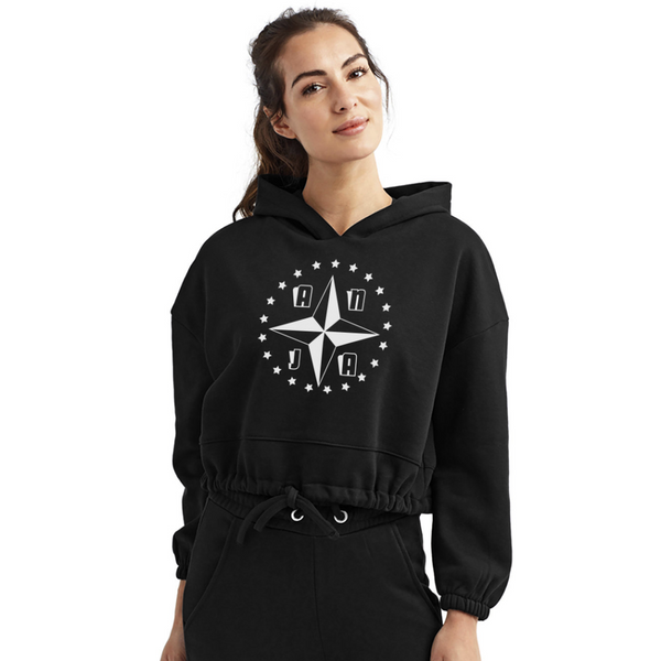 Women’s Cropped Hoodie - black